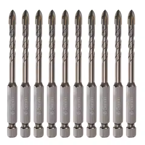 10pcs Masonry Drill Bit 3mm 4mm 5mm 6mm 7mm 8mm Titanium Concrete Drill Bit with Hex Shank