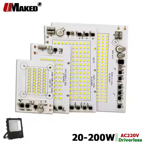 AC220V LED PCB 20W 30W 50W 100W 200W LED Floodlight Module Aluminum plate White/Warm SMD2835 Smart I