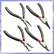 4 PCS Small Snap Ring Pliers Set Mini Internal &amp External Circlip Plier with Straight/Bent Jaw C 