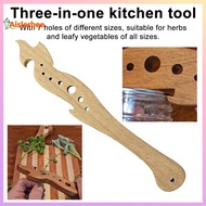 Aislerbee Herb Stripper Wooden 7 Holes Herb Stripping Tool Vegetable Leaf Stripping Tool Leafy Green