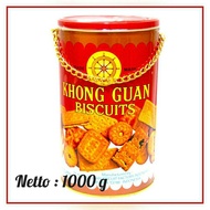 BISKUIT KHONG GUAN KALENG BULAT RANTAI 1000 g - biscuit aneka rasa