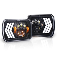 OVOVS 7x6 Headlights with DRL Dynamic Sequential Turn Signal 5X7 Led Headlight for Wrangler YJ XJ To