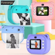 FOREVERGO Kids Instant Print Camera 1080P HD Children Digital Thermal Print Video Toy With 32G Memor