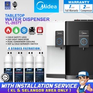 [FREE INSTALL] MIDEA Hot Normal Cold Tabletop Water Dispenser 2037 - Compressor - 4 Antibacterial Fi