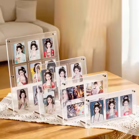 Acrylic Multi Grid Photo Frame Card Holder Display Stand, 9 Grid 4 Grid Photocard Kpop Collection Or
