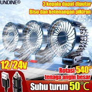 Lebih dingin dari salju Undine Kipas Angin Mobil 12V/24V 3 kepala dingin ac truk Tiga kepala dapat disesuaikan 540° 5kursi USB Charge Fans dapat digunakan Mobil/van tersedia Antarmuka pemantik rokok kipas angin mobil 24v truk Portable car fan Kipas Mobil