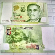 SOUVENIR SEMI GLOSSY 5 DOLLAR SINGAPURA