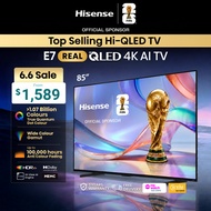 Hisense REAL Hi-QLED 4K AI TV E7Q 85 inch | Quantum Dot | Eye Shielding | Dolby Vision & Atmos
