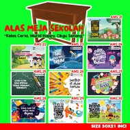 Alas meja pelajar sekolah murah - alas meja murid alas meja 2023 design alas meja set keceriaan kelas 2023