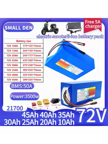 new 72V 10Ah 15Ah 20Ah 25Ah 30Ah 35Ah 40Ah 45Ah 21700 Lithium battery pack20S2P-9P 0-3500W batterie 