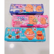 Cute CAPY BARA shaped 2-compartment pencil case (with pencil sharpener) for children. Random deliver
