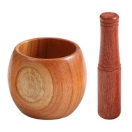 【Must-have】 Manual Blender Medicine Machine Mortar Pestle Muddler Garlic Masher Grinder Jujube Wood Presser Grinding Tool Baby