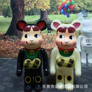 QM🌹1000%bearbrickViolent Bear Bearbrick70CMLuminous Blue Red Milk Girl Trendy Figurine Garage Kits Ornaments BBPR