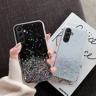 Phone case Samsung A57 A37 Full Stars Moon Glitter Bling Sequins Cases Soft Starry Sky Transparent B