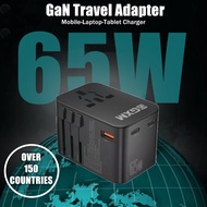 GXM 65W Travel Adapter Fast Charge Type C USB C EU US UK AU Plug Socket Over 150 Countries Universal Travel Power Charge