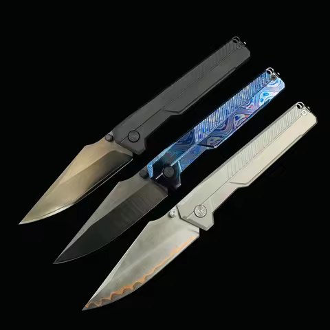 TACRAY New TIRAN II Folding Knife ZDP-189 Blade Titanium TC4 Handle Outdoor Cooking Camping Hunting 