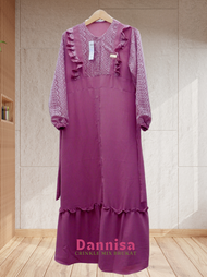 Geka Collection - Gamis DANNISA Dress Muslim Crinkle Airflo mix Brokat Malika