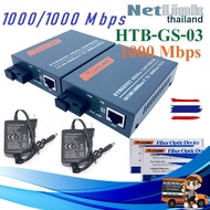 （1 คู่）NetLINK Media Converter HTB-3100 (A+B) Fiber Optic 20KM 100 MBPS Single-mode Single-fiber WDM RJ45