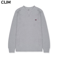 【buy3Get10%off】Tommy Hilfiger Mens Solid Round Neck Long Sleeve T-shirt Waffle