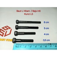 Steel L-bolt M6*35 - 40 - 50 - 60 (3.5 to 6 cm/) L5 key