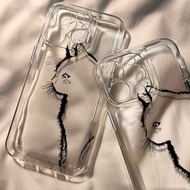 Softcase Cat art line VIVO clear pattern Transparent Anti-slip original VIVO Y5S Y19 Y02T Y15 AS Y16