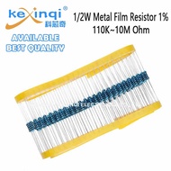(50pcs) 1/2W Metal Film Resistor 110K~10M 1% 220K 470K 330K 1M 1.5M 2.2M 150K 680K 510K Ohm Resistan