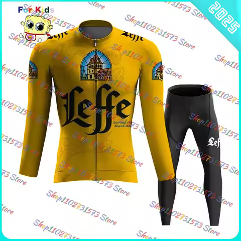 2025 Leffe Belgian Wine Kids Cycling Jersey Child Bib Set MTB Bike Quick Dry Bicycle Clothes Maillot