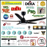 Deka Ceiling Fan DF50 LED 3 Tones Color LED Light 56 inch 5 Blades A.B.S Remote Control Ceiling Fan