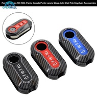 OPENMALL Car Flip Key Case Cover Auto Key Shell Fob Keychain Cover ABS&Silicone for Fiat Ducato 500 
