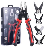 essential pliers kit: interchangeable wire crimping, vise, sharp nose, and long nose tools for various applications