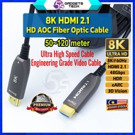 5S Premium 8K 60Hz HDMI 2.1 Cable Fiber Optic 48Gbps Compatible 4K 120Hz HDR HDCP 30M 50M 60M 80M 100M 120M