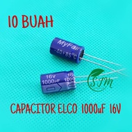 (10 BUAH) CAPACITOR ELCO 1000UF 16V KAPASITOR 1000UF 16V ELCO 16V 1000UF