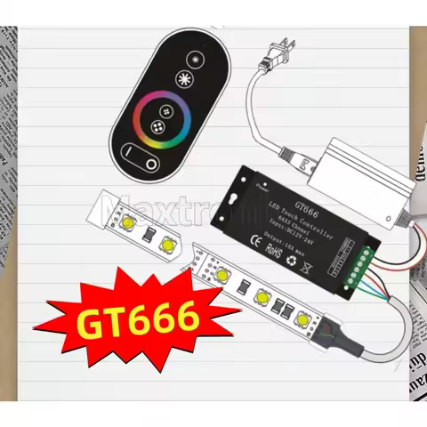 GT666 Touch Panel RGB led controller dimmer for led strip light tape DC12V-24V 6Ax3channel 18A RF Wi