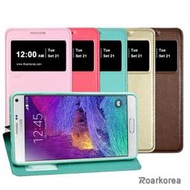 智慧購物王》Roarkorea開窗隱磁站立皮套 Samsung Note 3 neo Note 4 Note 5