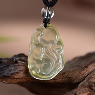 Natural White Crystal Nine-Tailed Fox Pendant Natural Yellow Crystal Nine-Tailed Fox Necklace Fox Ne
