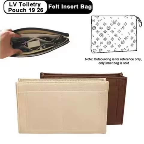 Only Sale Inner Fits For LV Toiletry Pouch 15 19 26 Purse Felt Insert Organizer Makeup Handbag Washb