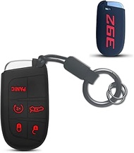 Compatible with Dodge Key Fob Cover with Keychain Soft Silicone Protection Key Case for Dodge RAM Du