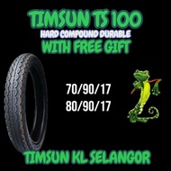 TIMSUN TAYAR TS100 70/90-17 TUBELESS TAYAR TIMSUN 80/90-17 TS100 70 90 17 80 90 17 TT100 BUNGA DUNLO