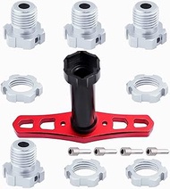 Hobbypark Aluminum 17mm Hex Hubs and Nuts (Splined) & Wheel Wrench for E-Revo/ Revo 3.3 / E-Maxx / S