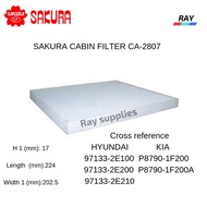 SAKURA CABIN FILTER CA-2807,CA2807, HYUNDAI TUCSON, ACCENT,I40,VELOSTER,ACCENT 2011, KIA RIO III, SP