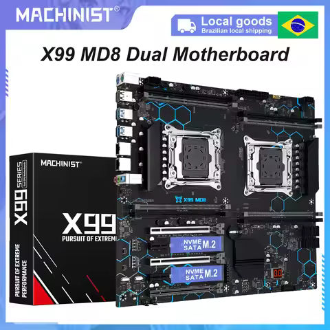 MACHINIST X99 MD8 Motherboard support Intel LGA2011-3 Xeon E5 2698 V3 2690 V4 Dual CPU and DDR4 RAM 