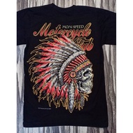 Ms67 Tshirt Jersey Motorcycle Culture Original Moai Speed Design Red Indians Apache Spirit of Worrio