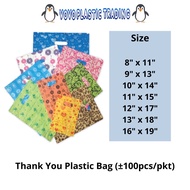 [±100pcs] (8x11 9x13 10x14 11x15 12x17 13x18 16x19) Thank you Plastic Bag / Bag / Plastik Beg Terima
