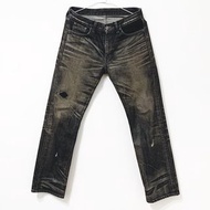 NEIGHBORHOOD 05 A/W LIGHTNING MEDIUM SMALL NBHD JEANS 刀割 破壞 水洗 刷破 補丁 牛仔褲 長褲 褲子 休閒褲 閃電牛王 男版 黑色 中版 S號 