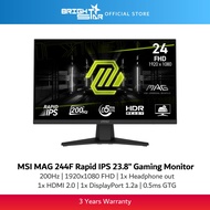 MSI MAG 244F 23.8" Rapid IPS 200Hz Gaming Monitor - FHD/HDMI/DP/VESA/0.5ms