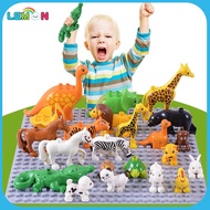Compatible Duplo Animal Base Plate Dinosaur Lion Tiger Big Size Building Blocks Educational Toys for