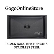 Handmade BLACK NANO KITCHEN SINK 7546BL / STAINLESS STEEL KITCHEN SINK / SINKI DAPUR.