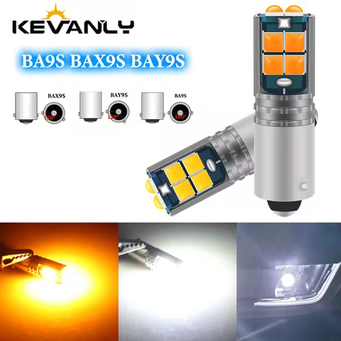2pcs Car Interior Reading Dome Lamp BA9S T4W BAX9S H6W BAY9S H21W LED Bulbs 3030 10SMD Auto Parking 