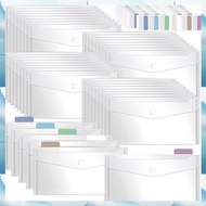 (EXTK) 40 Pack 5 X 10 Inch Clear Plastic Envelopes with Snap Closure Reusable Plastic Pencil Pouch M