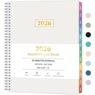 Temujanji 2026, Perancang Kalendar Mingguan & Bulanan 30 Minit Setiap Jam 2026, Jan 2026 - Dis 2026,